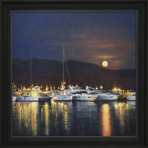 картина море яхты ночь луна купить картину
